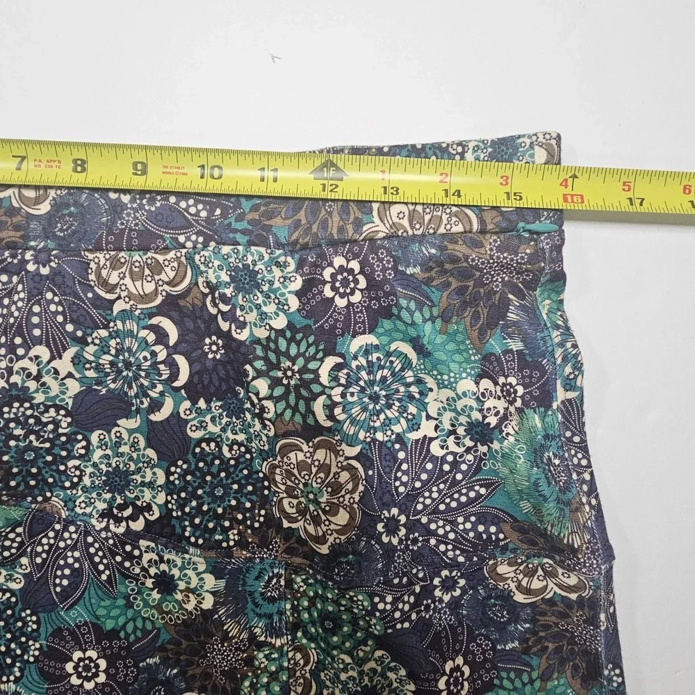 REI Womens Blue Green Floral Active Hiking Skirt Size M Zipper‎ Pocket Stretch